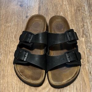 Black Double Strap Women's Sandals